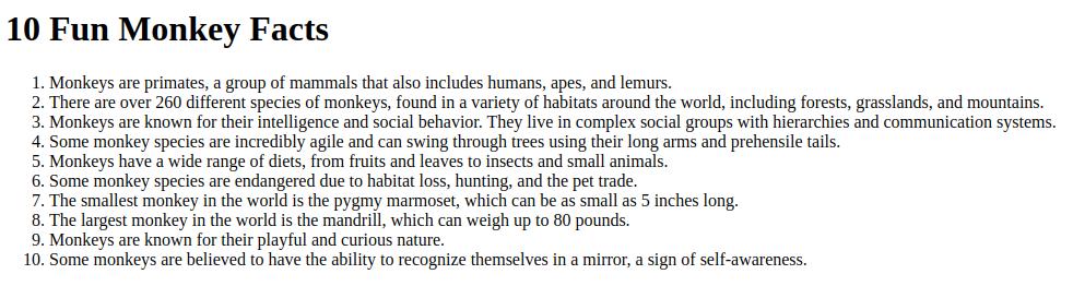 monkey facts